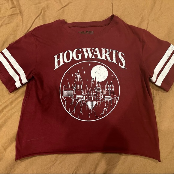 Warner Bros Cropped Varsity-Themed Harry Potter/Hogwarts Graphic T-Shirt - Picture 4 of 5